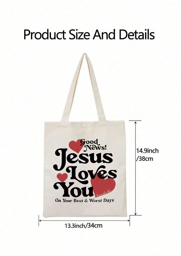 Tote Bag - Jesus Loves You - Image 3